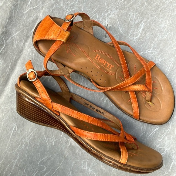 Women’s size 7 eur 38 Born Women's Orange Strappy Sandals - Picture 1 of 16